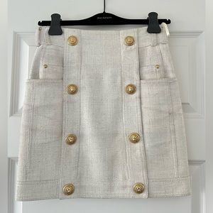 Balmain lion head button skirt